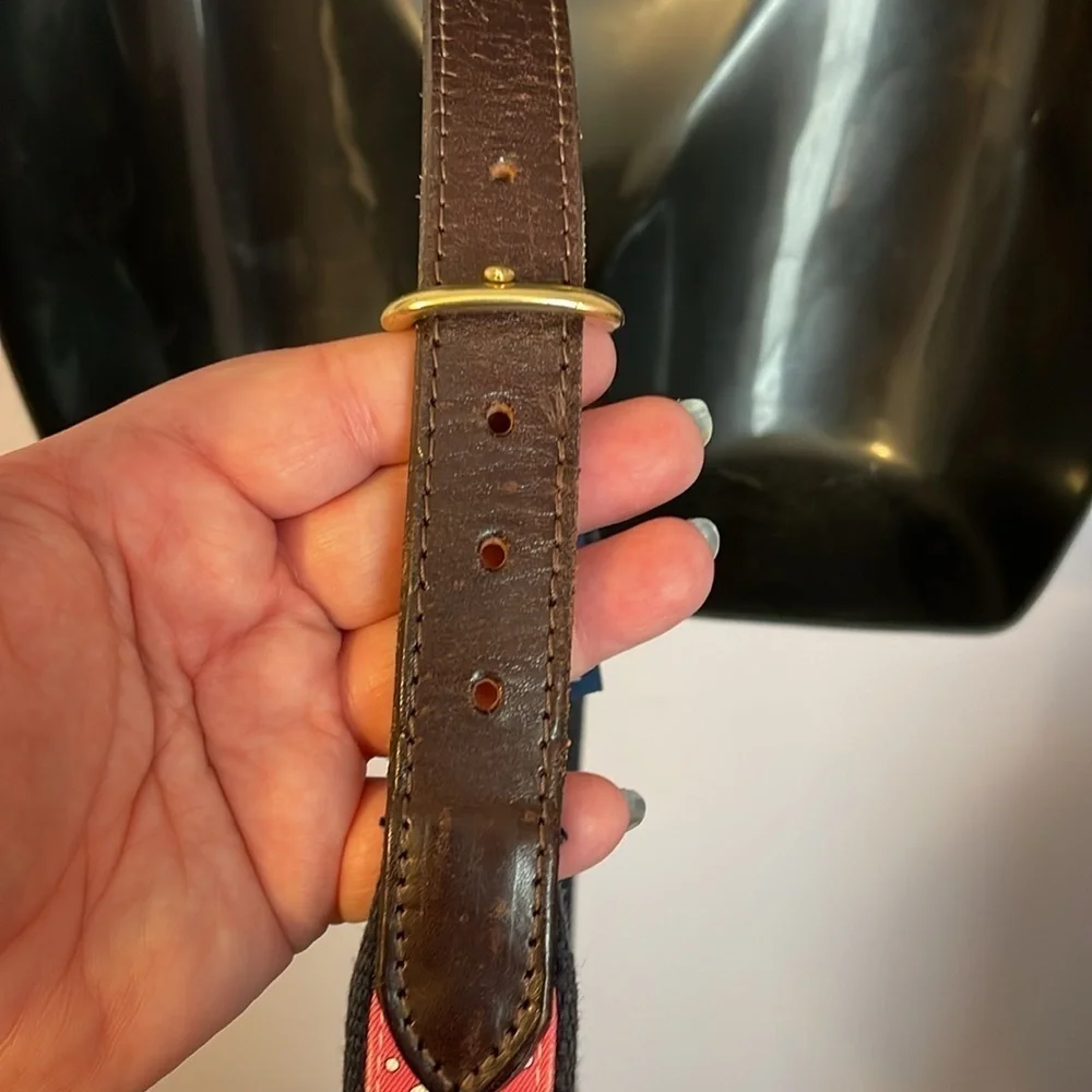Vineyard Vines Pink Leather Tip Underwater Crab Belt size 30